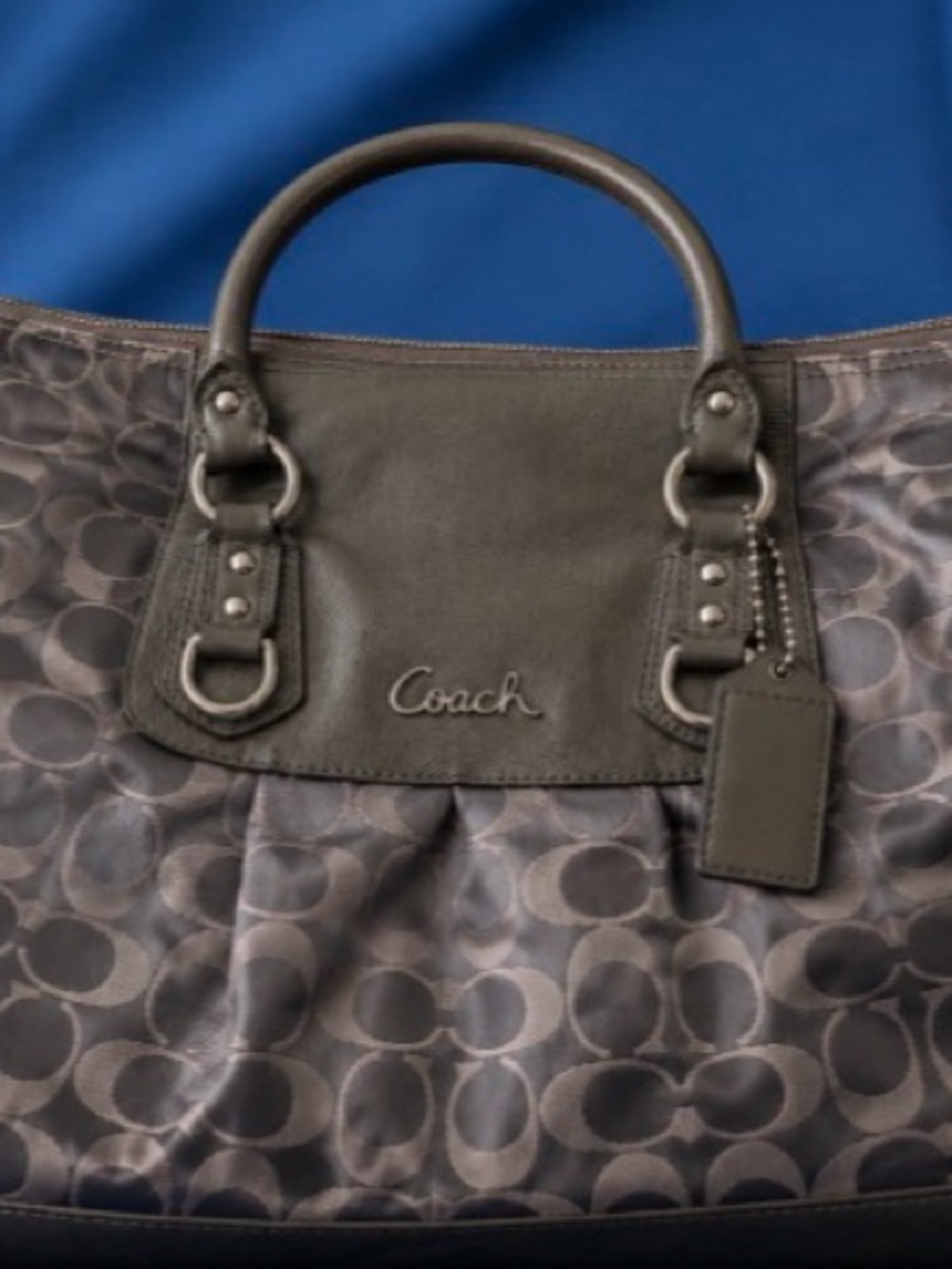 Coach Light Blue and Pink Signature Tote